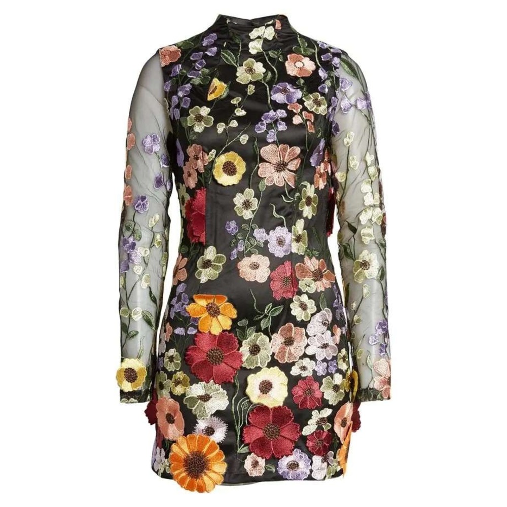 AmyLynn‎ Floral Open Back Mock Neck Dress Size Large